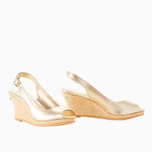 Lilly Pulitzer Gigi Slingback Wedge Sandal Size 8 Gold